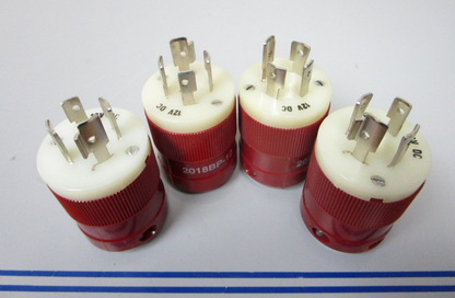 *NEW OEM* (LOT OF 4) 0720 Marinco Trolling Motor 12/24V Red Male Plug 2018BP-12