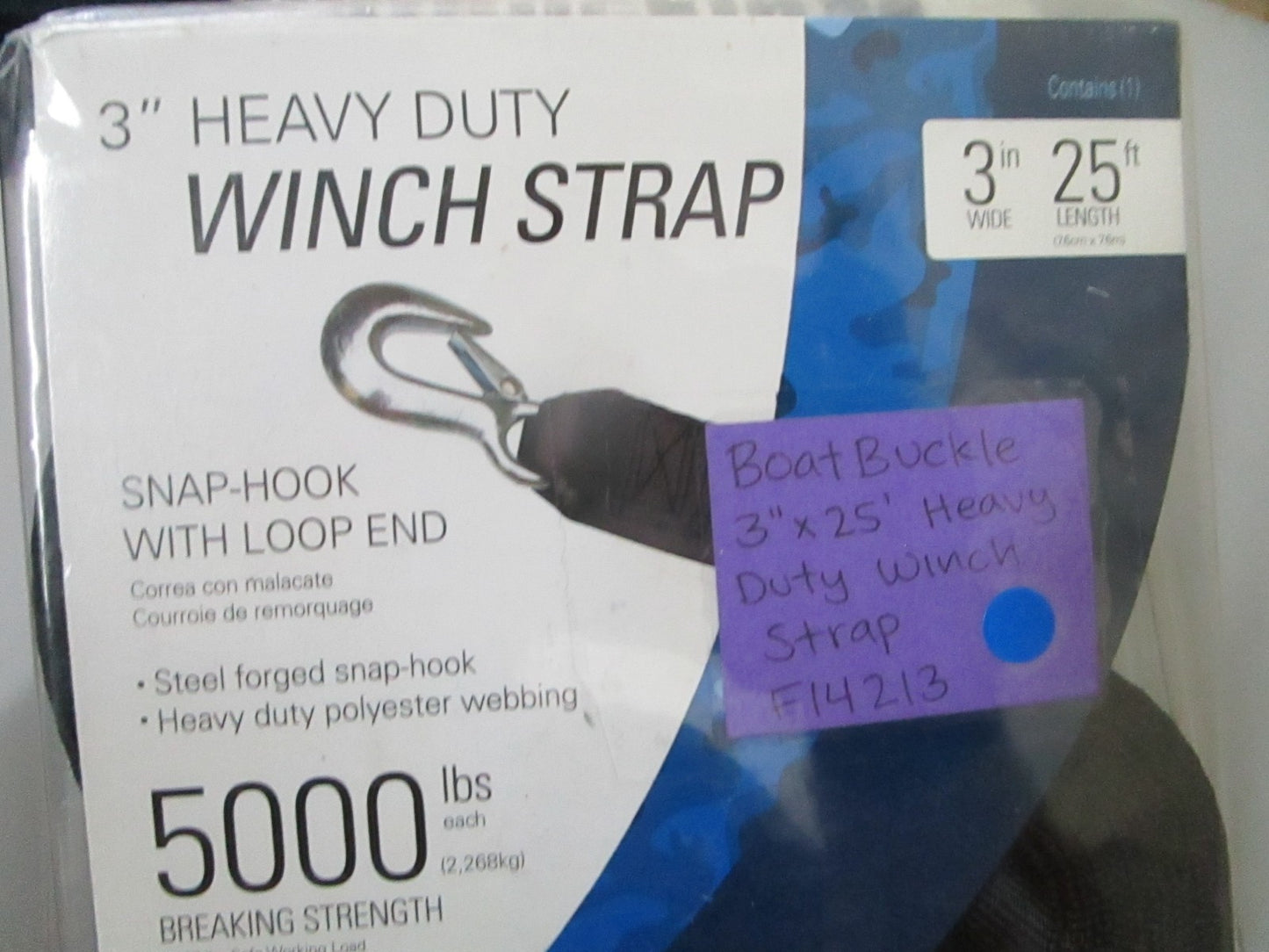 *NEW* 0810 Boat Buckle 3" X 25' Heavy Duty Strap F14213
