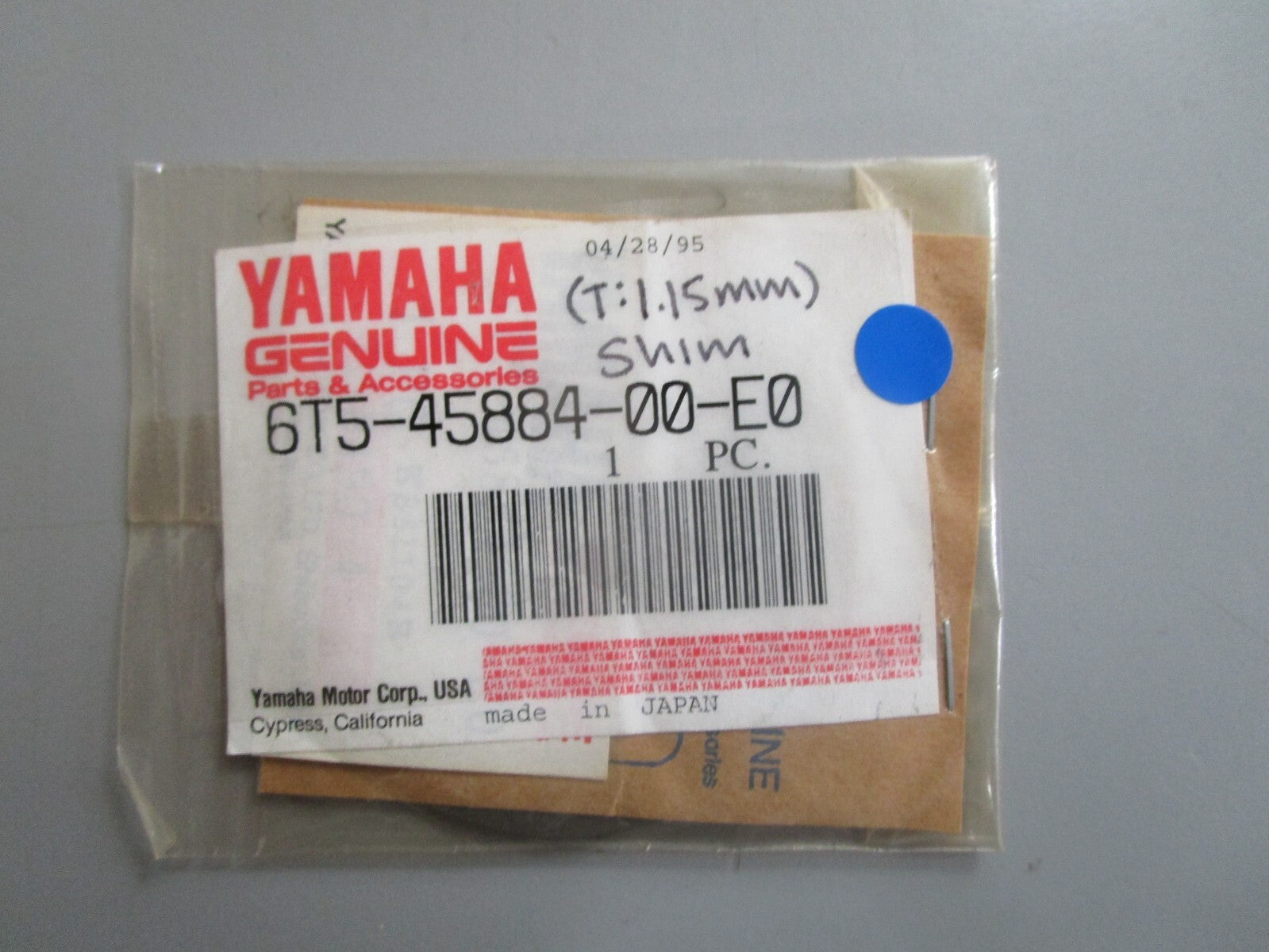 *NEW OEM* 0810 Yamaha (T:1.15MM) Shim 6T5-45884-00-E0
