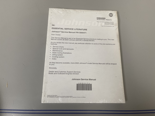 *NEW OEM* 0670 Johnson Evinrude Four Stroke 6-8 HP Service Manual 5005471