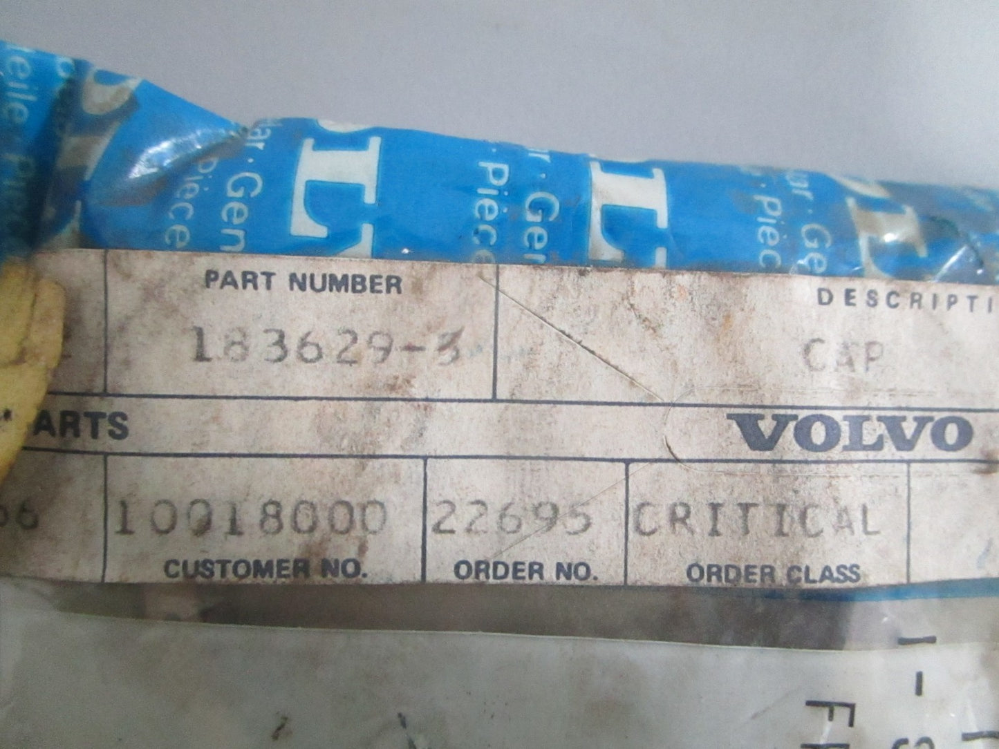 NEW OEM 183629 Volvo Penta Cap 0820