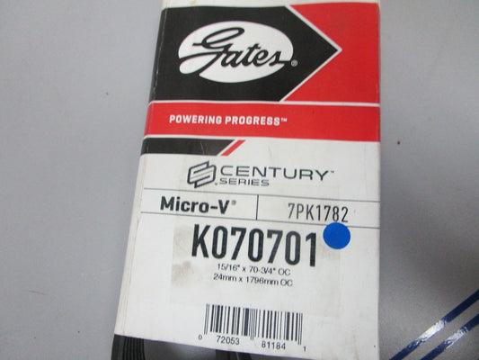 NEW K070701 Gates Micro-V 15/16" x 70 ¾" Serpentine Belt 0720