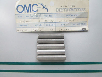 NEW OEM (LOT OF 5) 309954 0309954 OMC Johnson Evinrude Drive Pin 0810