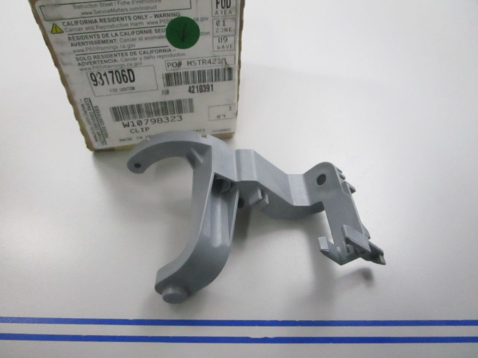 NEW OEM W10798323 Whirlpool Clip 0810