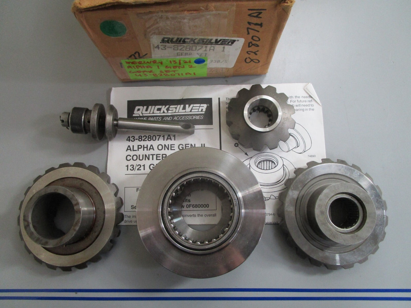 *NEW OEM* 0820 Mercury Quicksilver 13/21 Alpha 1 Gen 2 Gear Set 43-828071A1