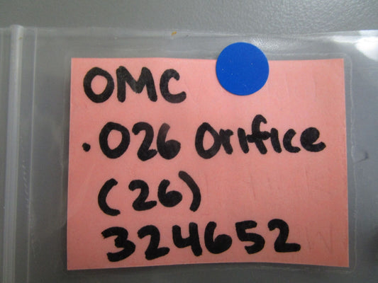 *NEW OEM* 0770 OMC Johnson Evinrude .026 Orifice (26) 324652 0324652