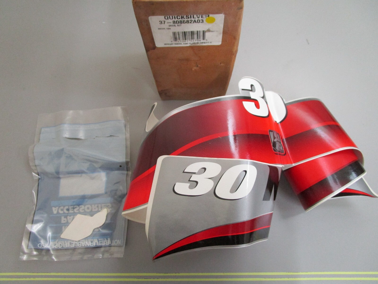 *NEW OEM* 0820 Mercury Quicksilver Decal Set 37-808682A03