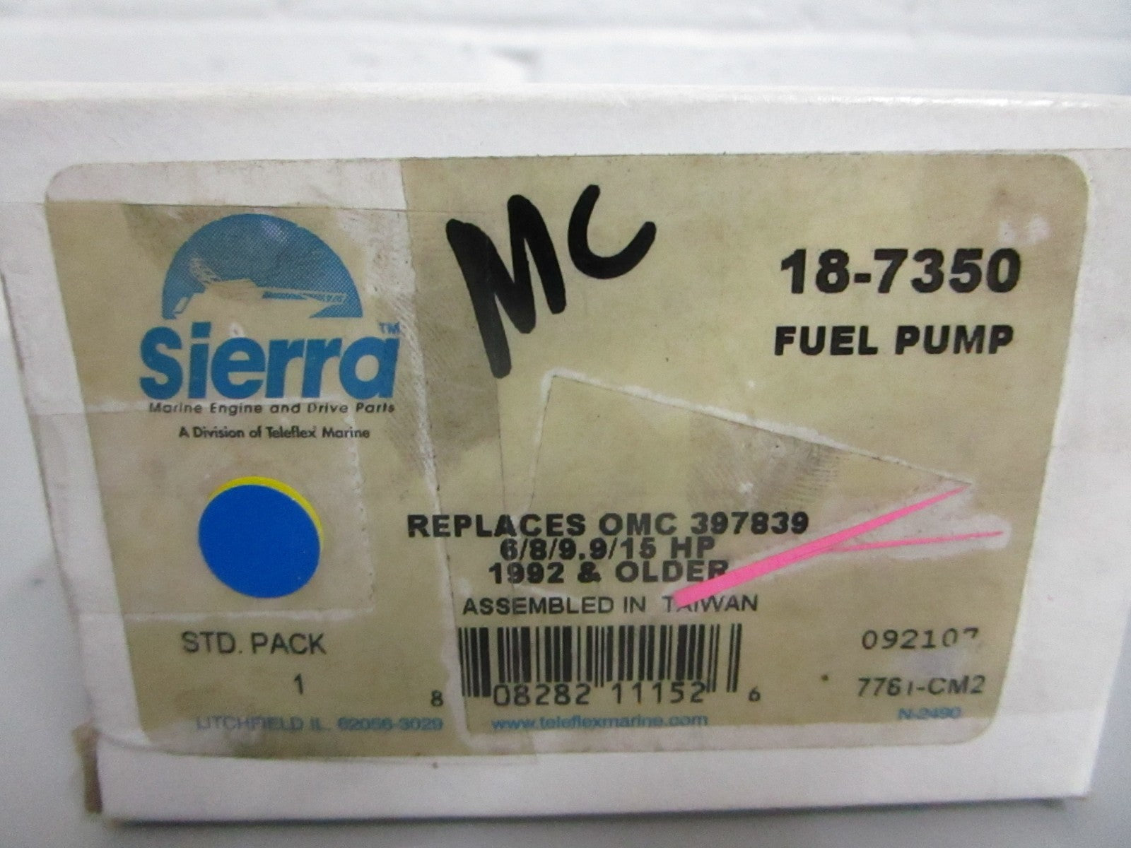 *NEW* 0820 Sierra Fuel Pump 18-7350 Replaces: 397839