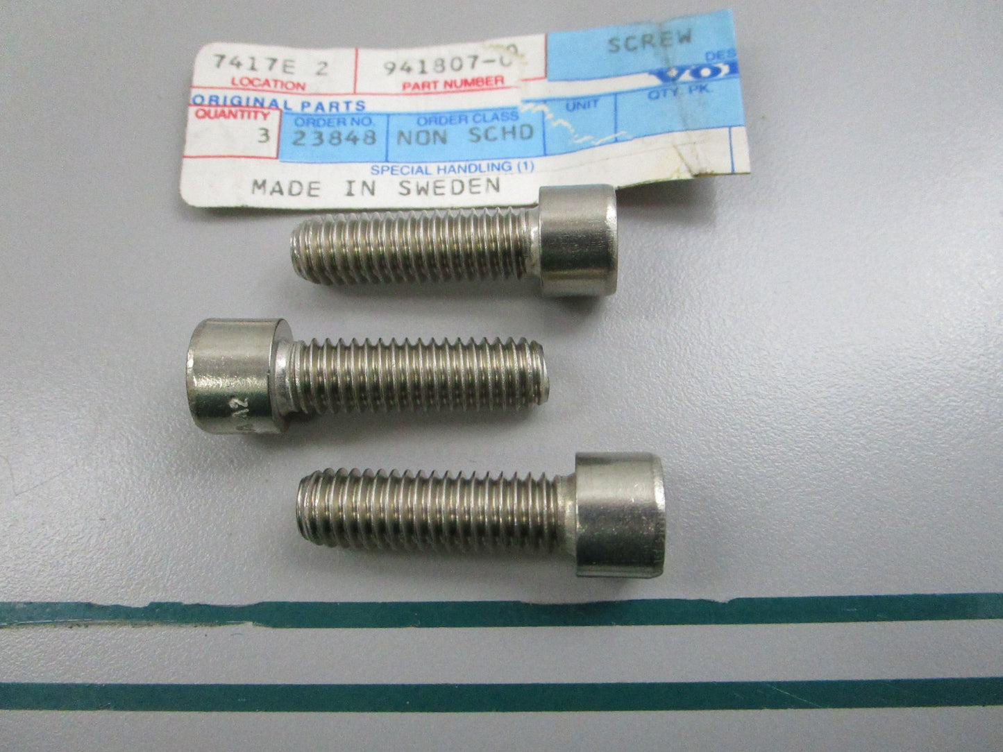 NEW OEM (LOT OF 3) 941807 Volvo Penta Hex Screw Socket 0810