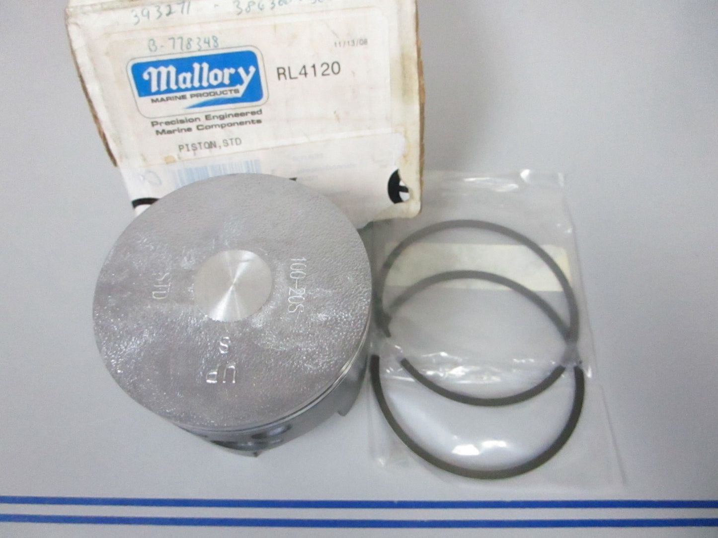 NEW RL4120 Replaces: OMC Evinrude 393271 Mallory STD Piston Kit 0720