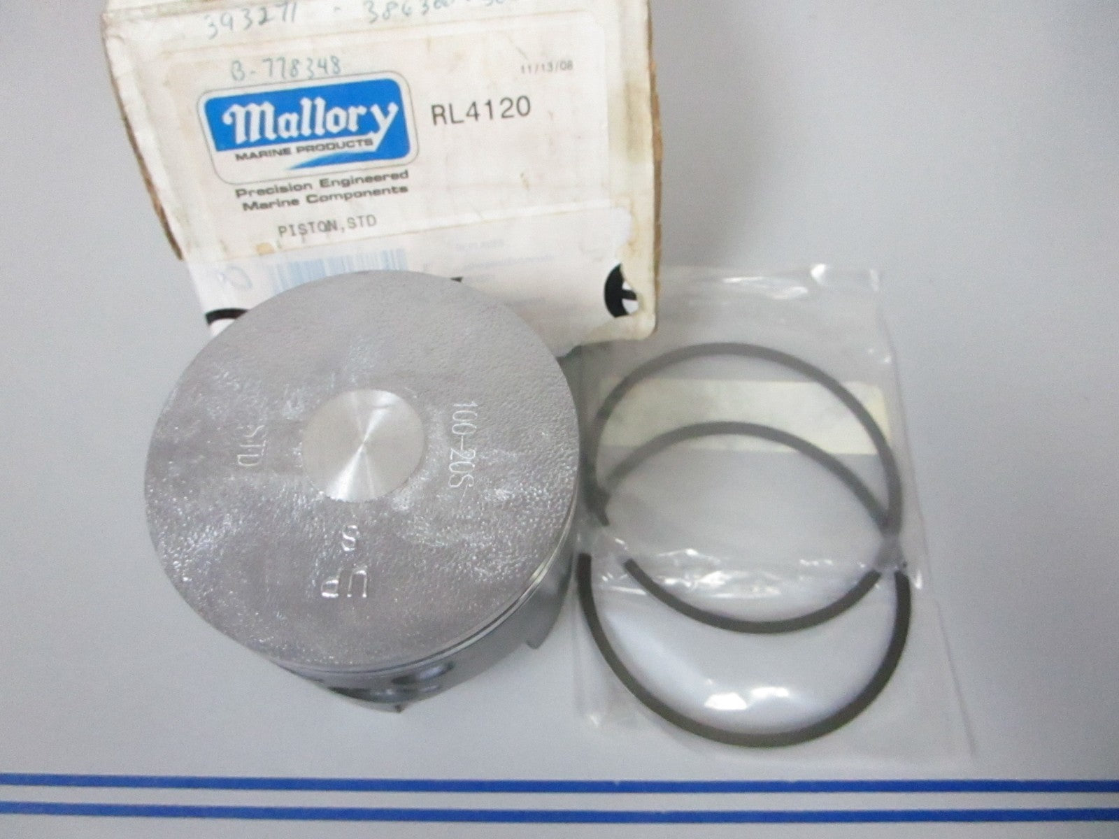NEW RL4120 Replaces: OMC Evinrude 393271 Mallory STD Piston Kit 0720