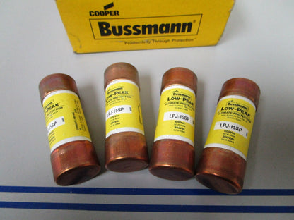 NEW OEM LPJ-15SP Bussman Low-Peak Dual Element Time Delay Fuse (LOT OF 4) 0720