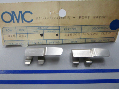 NEW OEM (LOT OF 2) 316362 0316362 OMC Johnson Evinrude Spring Clip 0810