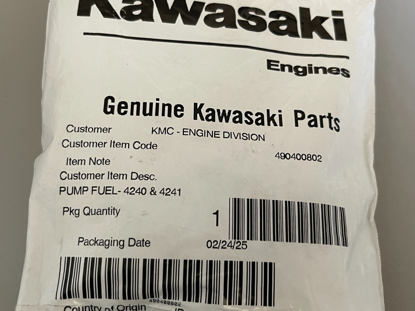NEW OEM 490400802 49040-0802 Kawasaki Fuel Pump 0810