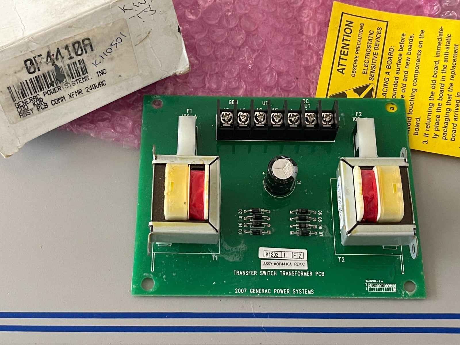 *NEW OEM* 0720 Generac 240VAC XFMR PCB COMM Board 0F4410A