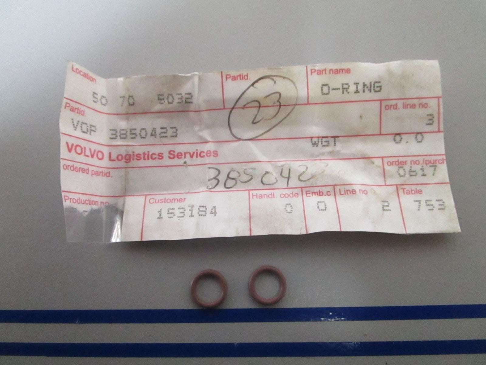 NEW OEM (LOT OF 2) 3850423 Volvo Penta O-Ring 0810