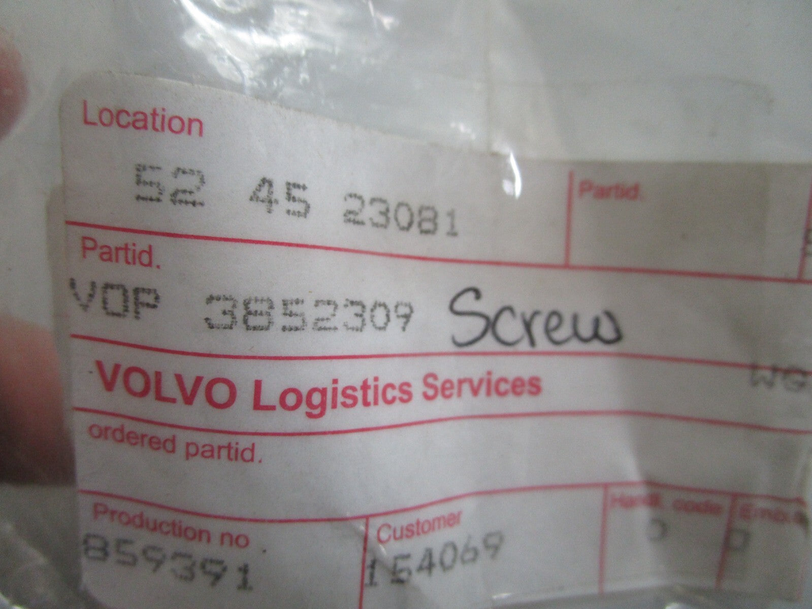 *NEW OEM* 0750 Volvo Penta SCREW 3852309