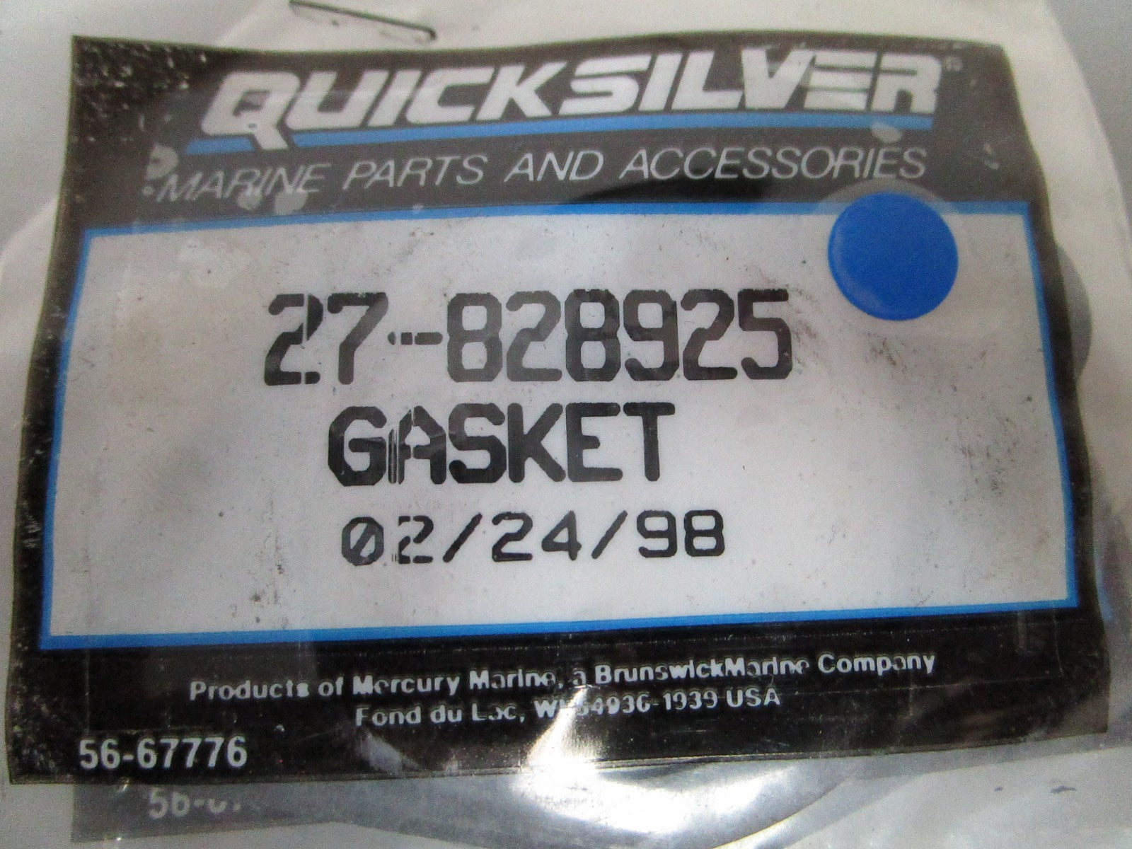 NEW OEM (LOT OF 2) 27-828925 Mercury Quicksilver Gasket 0810