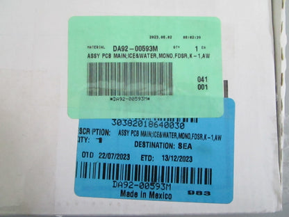 NEW OEM DA92-00593M Samsung Main Control Board 0820