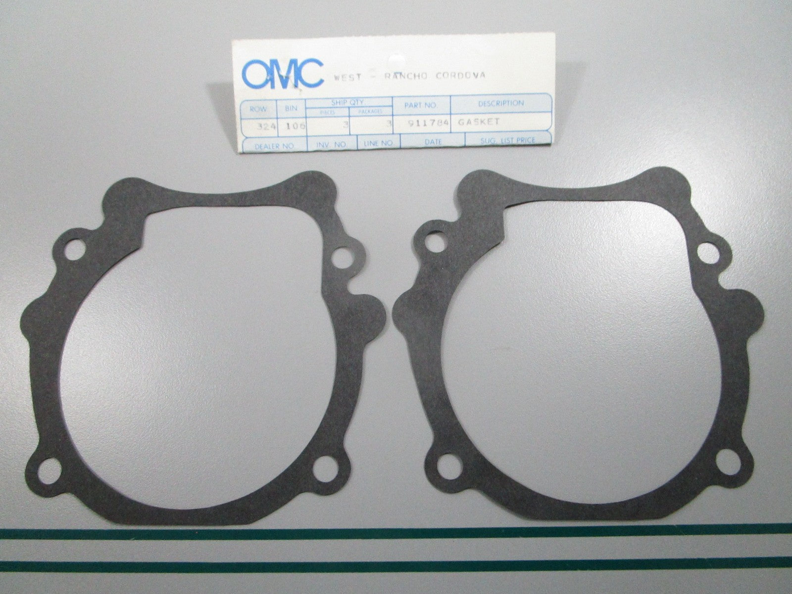 NEW OEM (LOT OF 2) 911784 0911784 OMC Johnson Evinrude Gasket 0810