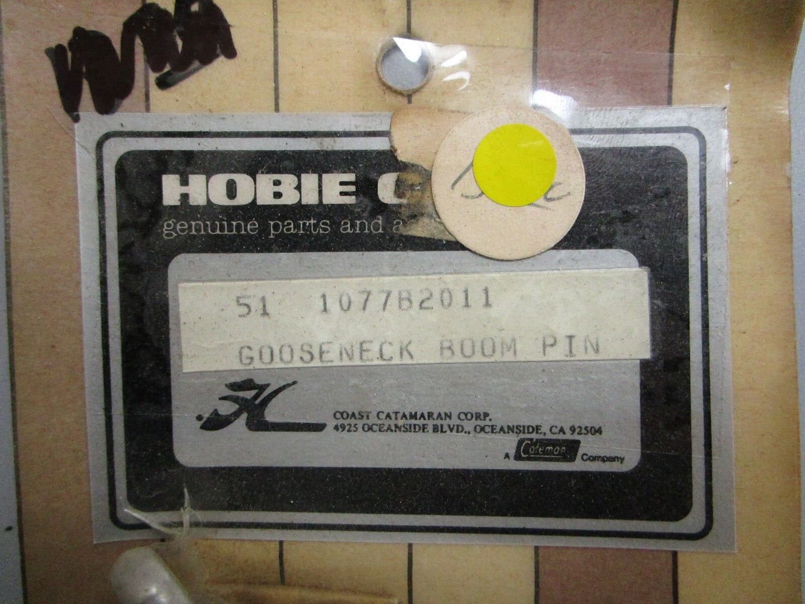 *NEW* 0820 Hobie Cat Gooseneck Room Pin 51 1077B2011