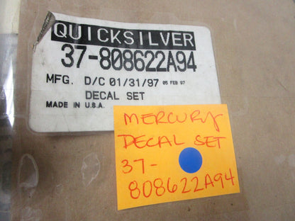 *NEW OEM* 0720 Mercury Quicksilver Tracker 75 Decal Set 37-808622A94
