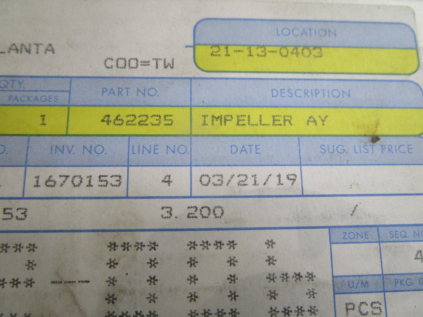 *NEW OEM* 0820 OMC BRP Sea Doo Impeller 462235 0462235 267000781