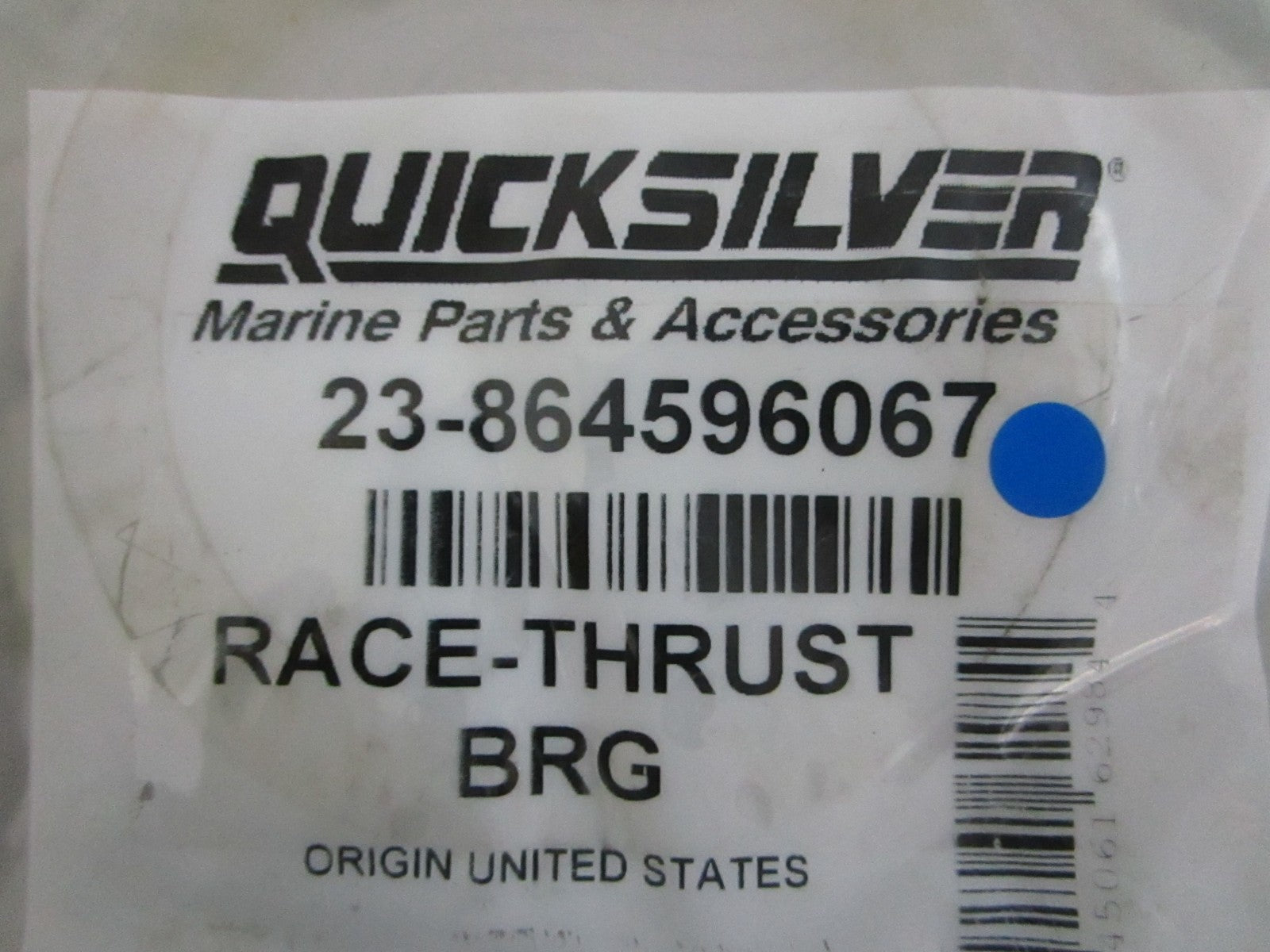 NEW OEM 23-864596067 Mercury Quicksilver Thrust Bearing Race 0820