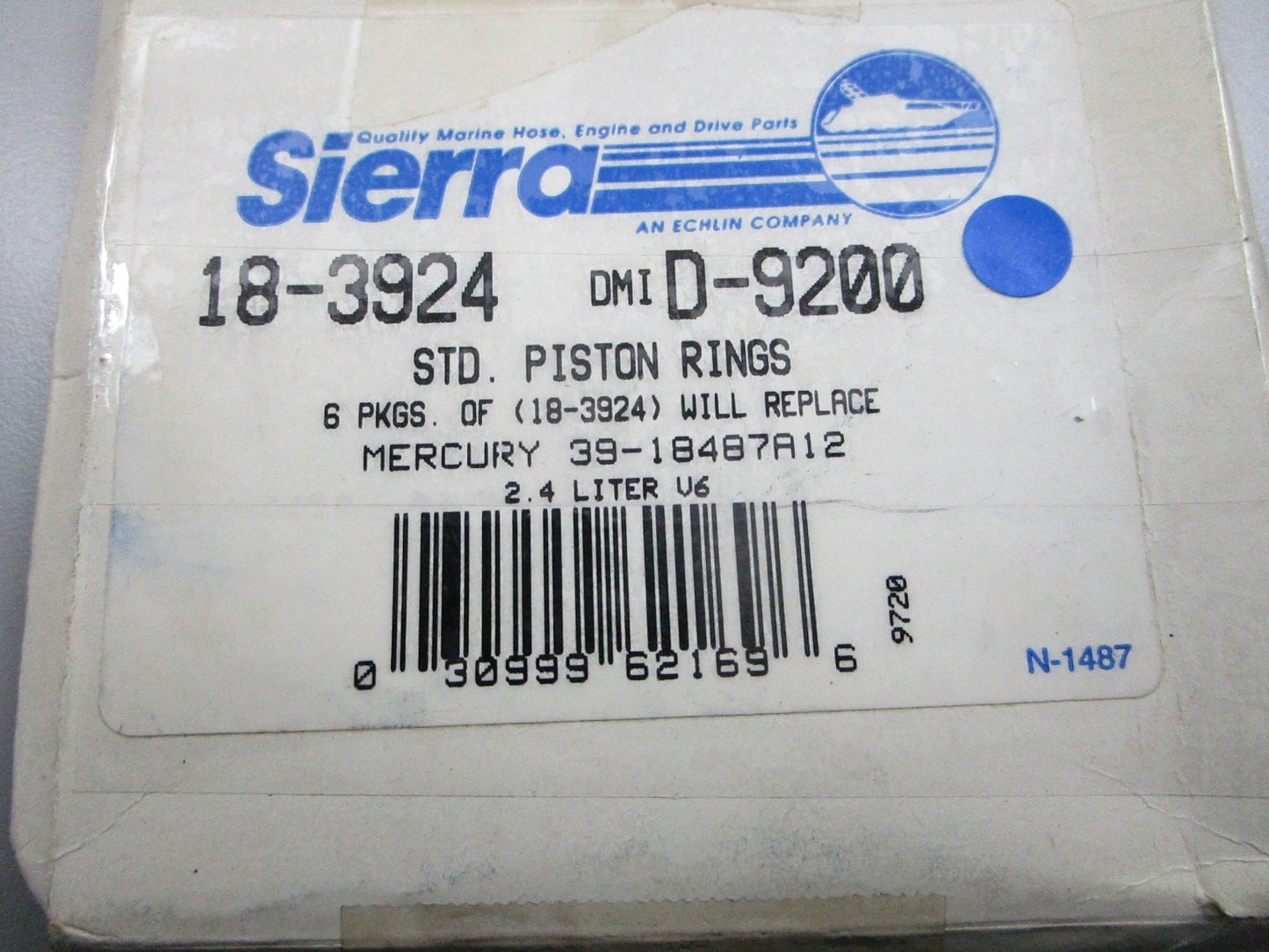 *NEW* 0810 Sierra Standard Piston Rings 18-3924 Replaces: 39-18487A12
