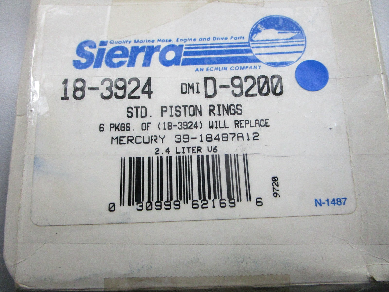 *NEW* 0810 Sierra Standard Piston Rings 18-3924 Replaces: 39-18487A12