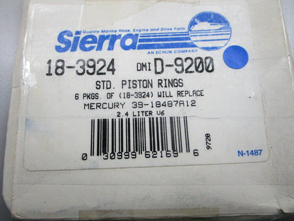 *NEW* 0810 Sierra Standard Piston Rings 18-3924 Replaces: 39-18487A12