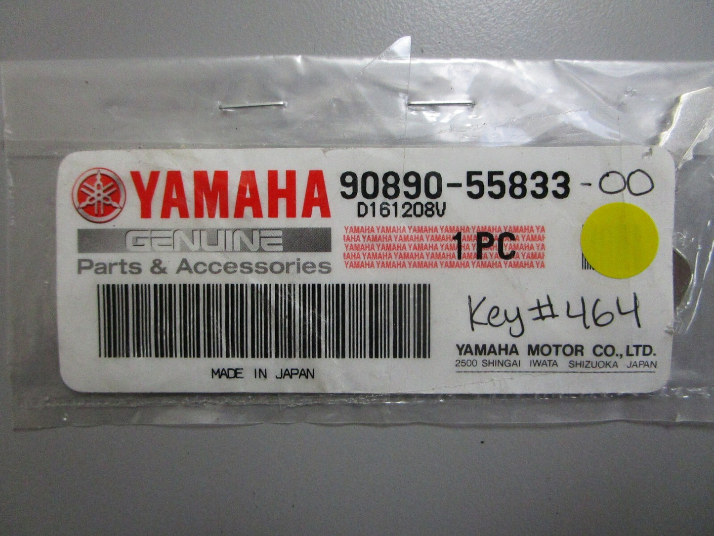 *NEW OEM* 0810 Yamaha Key #464 90890-55833-00