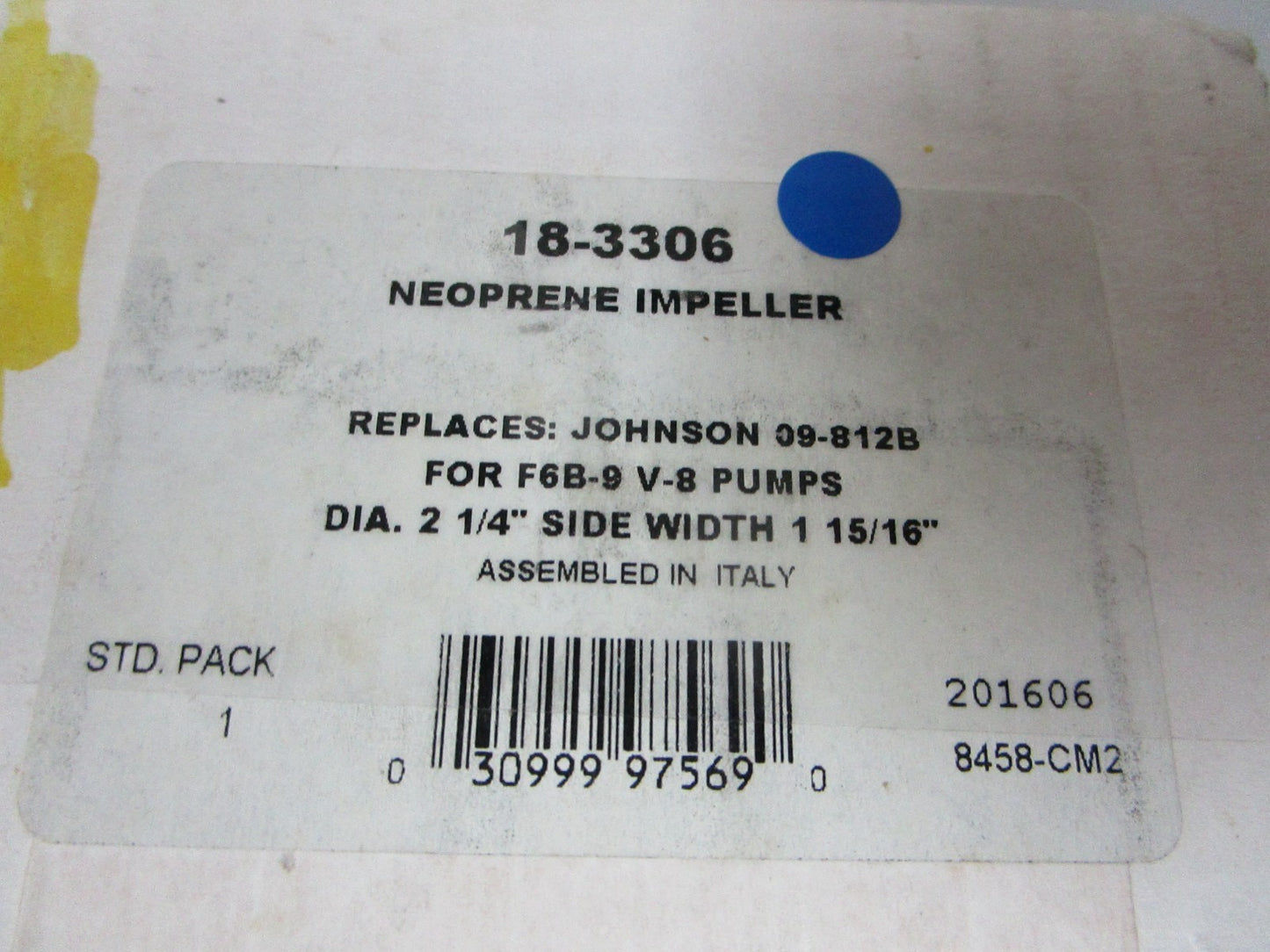 *NEW* 0720 Sierra Neoprene Impeller 18-3306 Replaces: Johnson 09-812B
