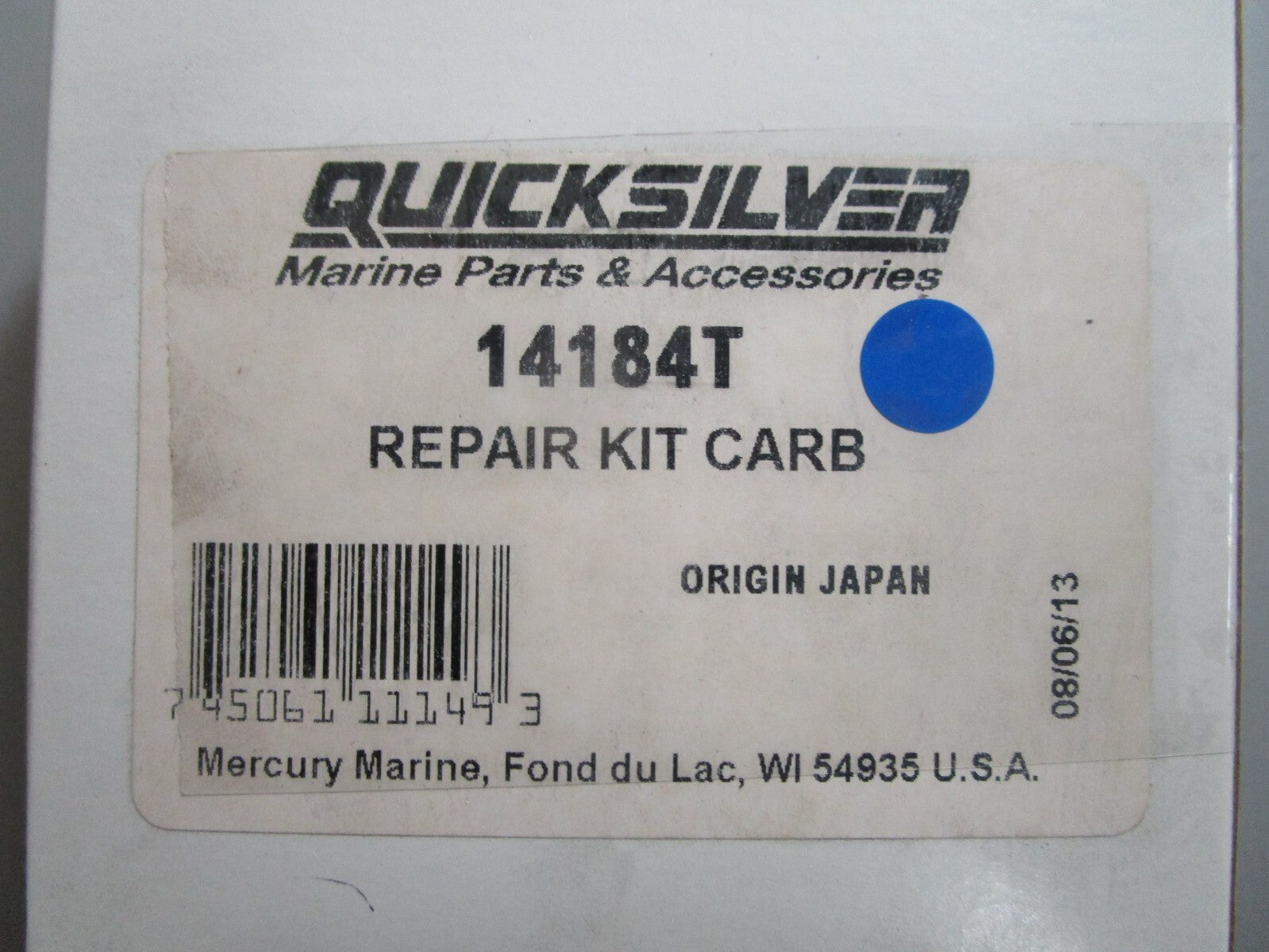 *NEW OEM* 0810 Mercury Quicksilver Carburetor Repair Kit 14184T