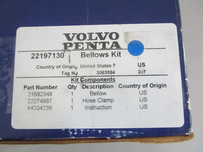 *NEW OEM* 0820 Volvo Penta Bellow Kit 22197130