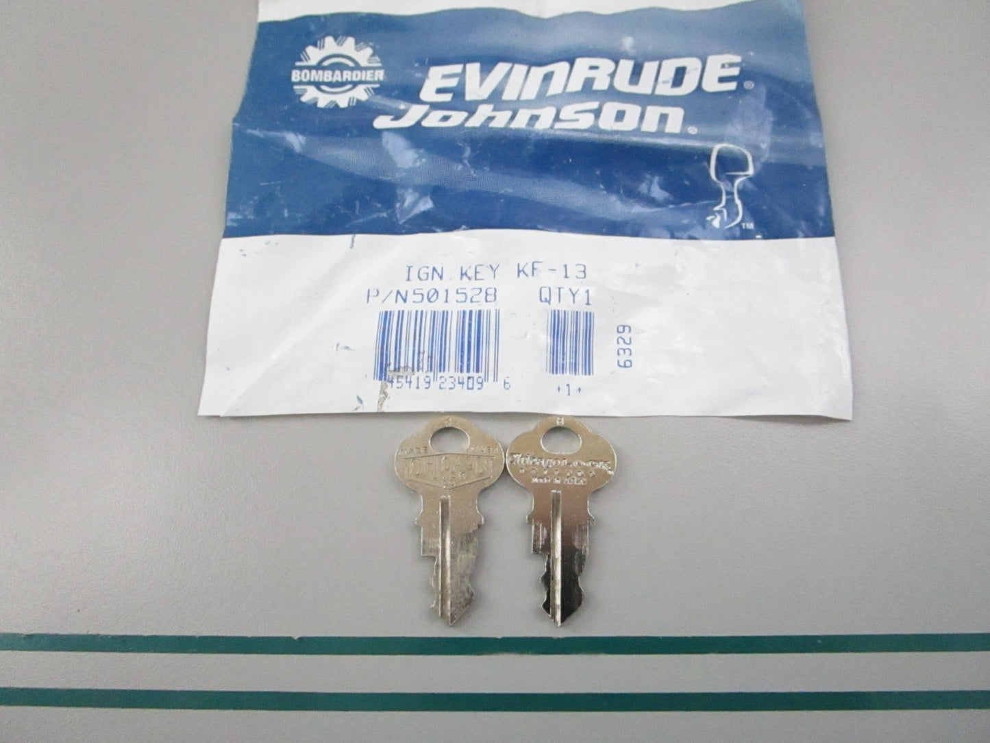 NEW OEM (LOT OF 2) 501528 0501528 OMC Johnson Evinrude KF 13 Ignition Key 0810