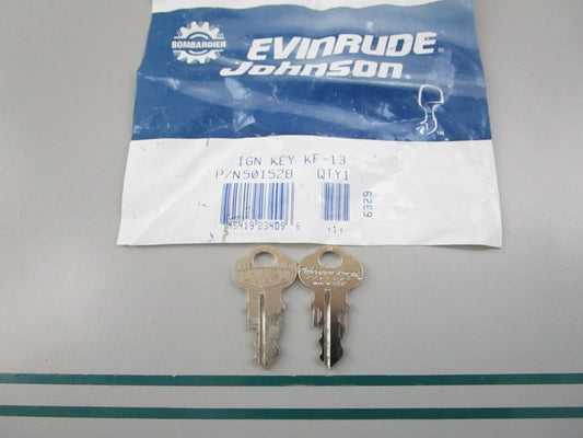 NEW OEM (LOT OF 2) 501528 0501528 OMC Johnson Evinrude KF 13 Ignition Key 0810