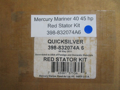*NEW OEM* 0820 Mercury Mariner 40 45 hp Red Stator Kit 398-832074A6