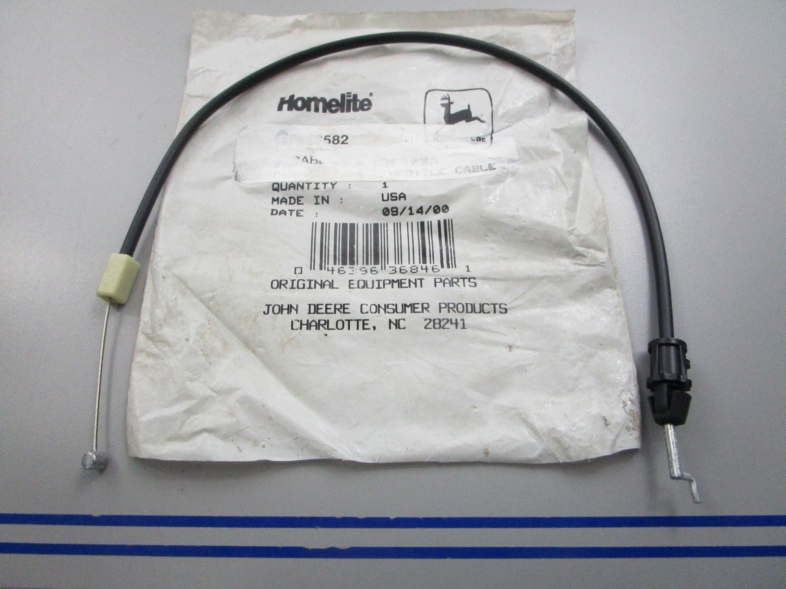 NEW OEM 06603A John Deere Homelite Throttle Cable 0810