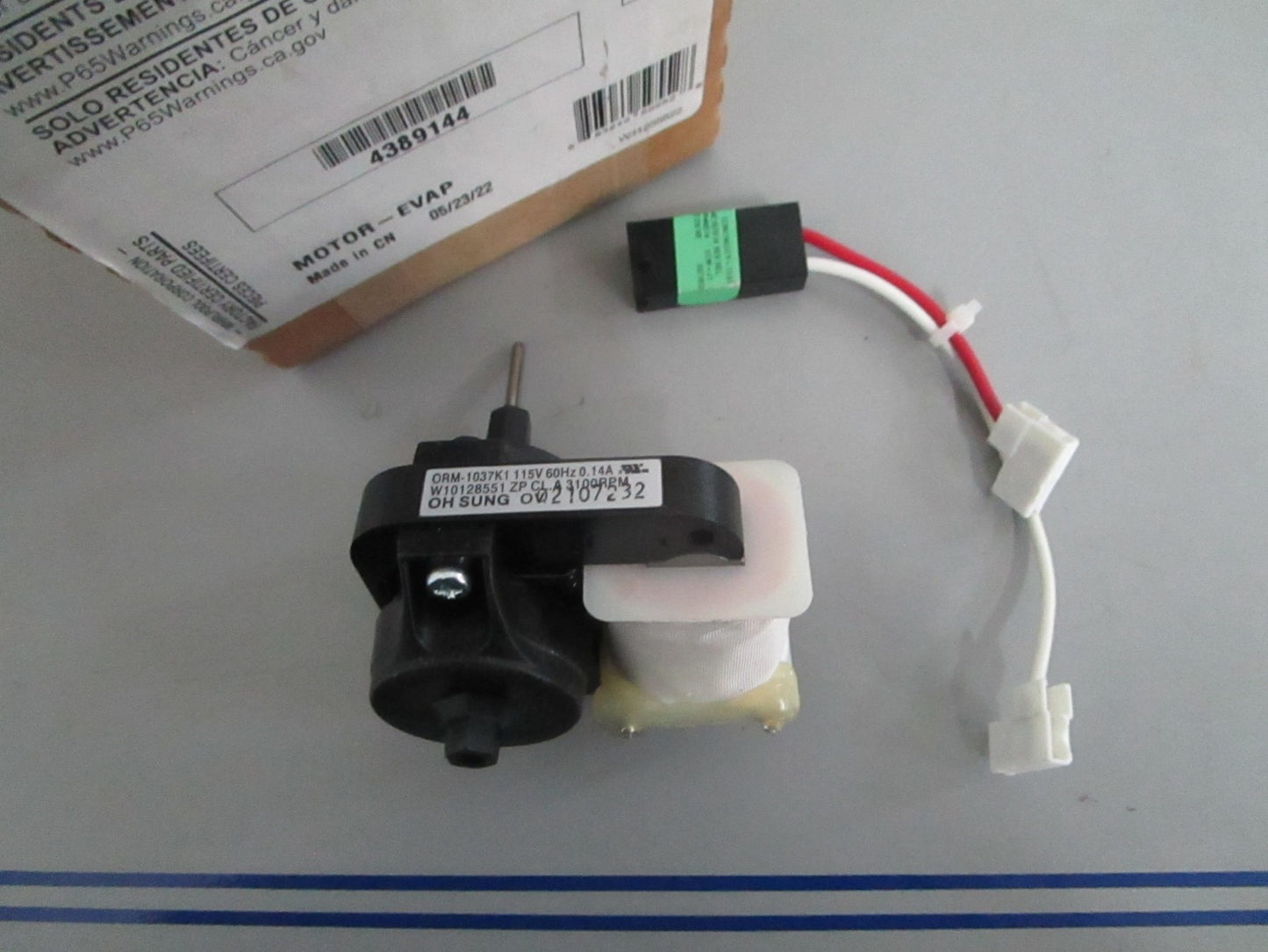 *NEW OEM* 0820 Whirlpool Evaporator Fan Motor 4389144