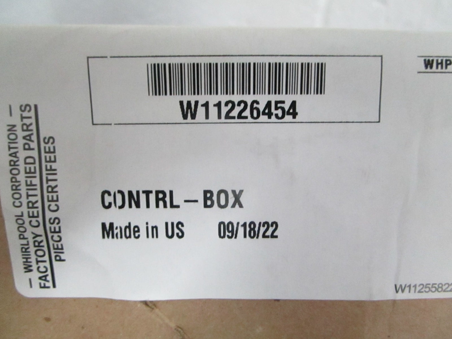 *NEW OEM* 0820 Whirlpool Refrigerator Control Box W11226454