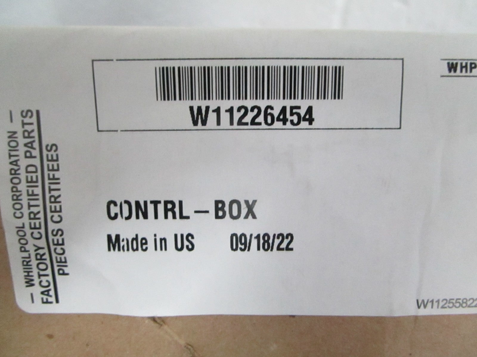 *NEW OEM* 0820 Whirlpool Refrigerator Control Box W11226454