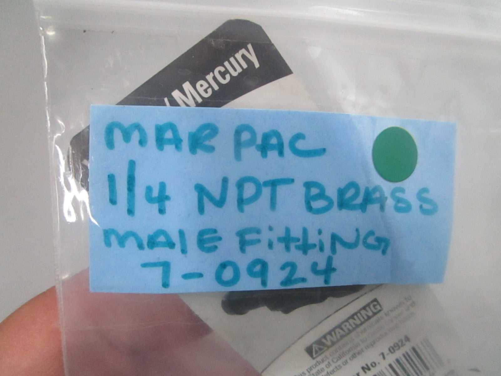 Marpac 7-0924 1/4NPT Brass Male Fitting NEW 0810