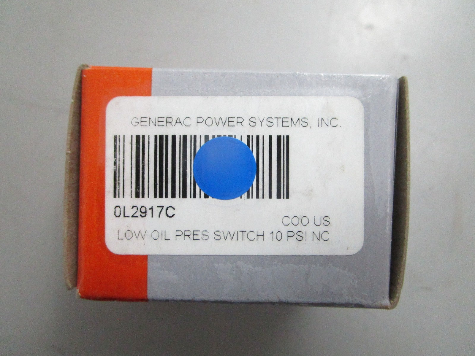 *NEW OEM* 0820 Generac 10PSI Low Oil Pressure Switch 0L2917C