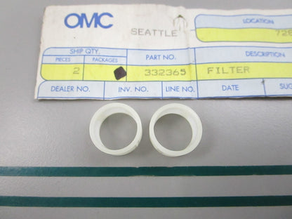 NEW OEM (LOT OF 2) 332365 0332365 OMC Johnson Evinrude Filter 0810