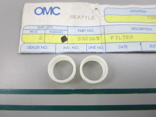NEW OEM (LOT OF 2) 332365 0332365 OMC Johnson Evinrude Filter 0810