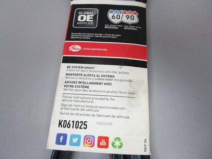 NEW K061025 Gates Micro-V 13/16" x 103" Serpentine Belt 0720