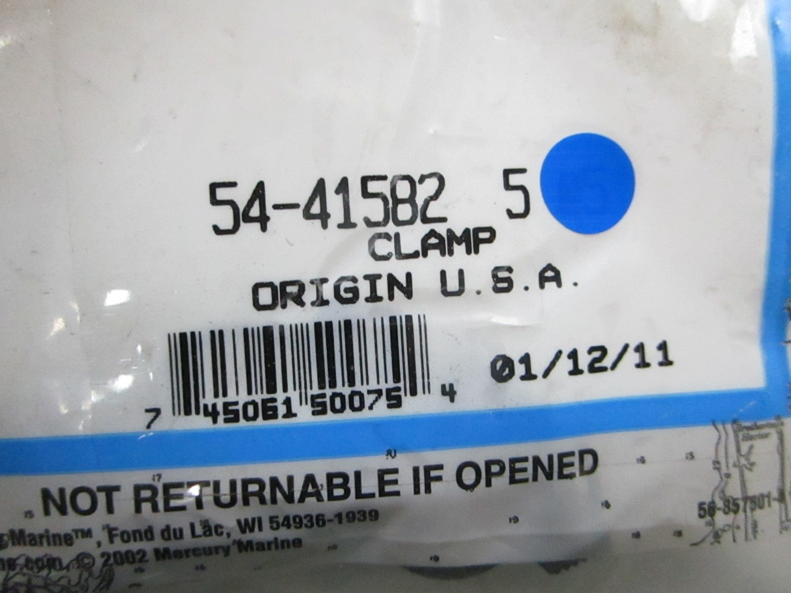 *NEW OEM* (LOT OF 3) 0810 Mercury Quicksilver Clamp 54-41582 5