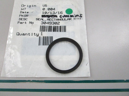 NEW OEM 3049302 Cummins Rectangular Seal Ring 0810