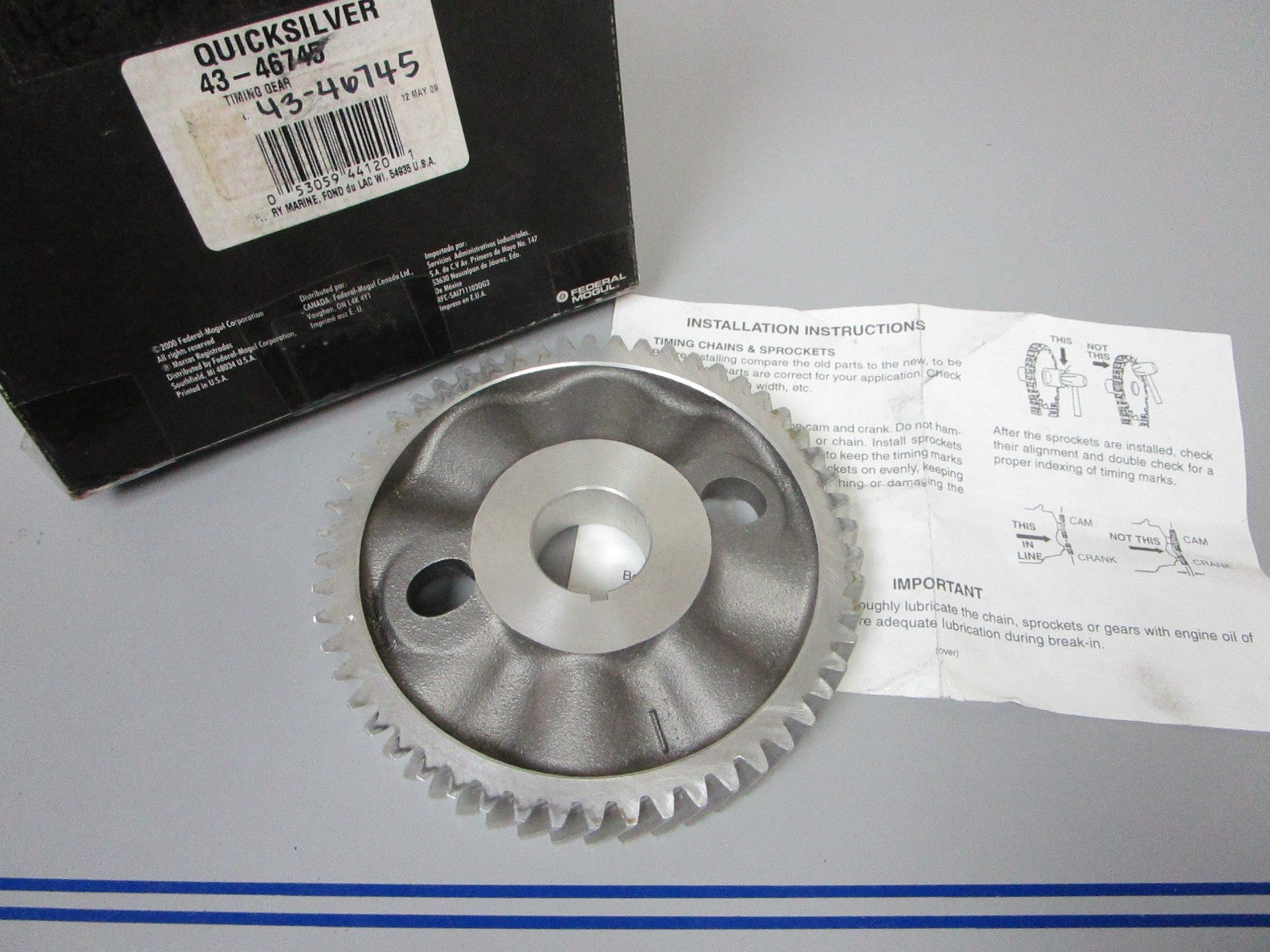 NEW OEM 43-46745 Mercury Mercruiser 3.0L 181 CID Timing Gear Ay 0720